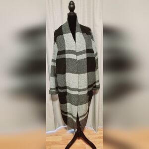 Duster Length Open Front Cardigan